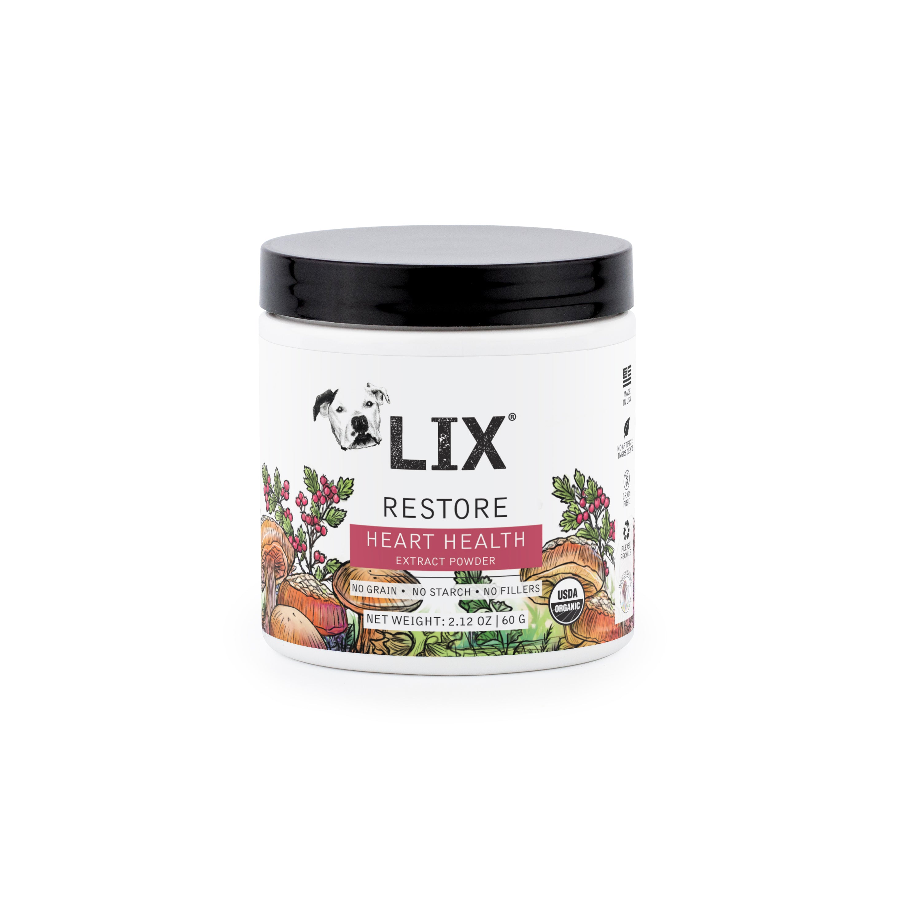 Health Charge K 腸活サプリ 92g Heart Health Mushroom Meal Topper for Dogs | RESTORE – LIX